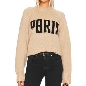 Anine Bing Kendrick University Paris Merino Wool & Cashmere Sweater Light Camel